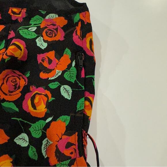 H&M Divided Black & Orange Floral Rose Print Sleeveless Dress Size 4‎ - Picture 5 of 11